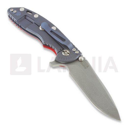 Coltello pieghevole Hinderer XM-18 3,5" Spanto, maroon/Ti battle blue