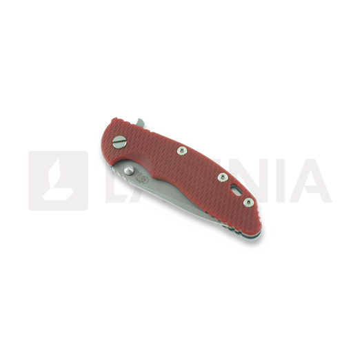 Hinderer XM-18 3,5" Spanto sulankstomas peilis, maroon/Ti battle blue