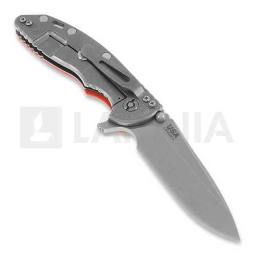 Hinderer XM-18 3,5" Spear Point sulankstomas peilis, oranžinėnge