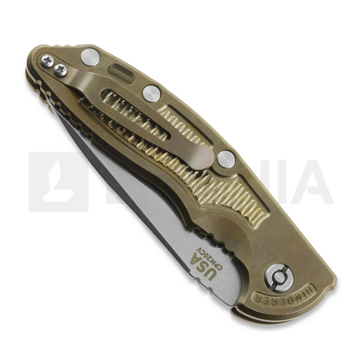 Hinderer XM-18 3.5 Spearpoint Automatic sulankstomas peilis, Stonewash Bronze