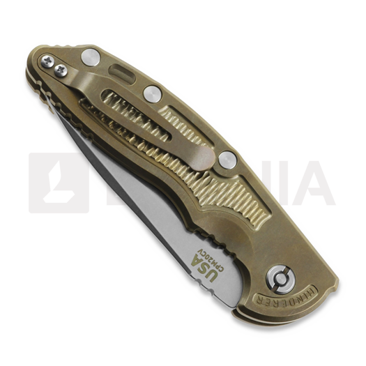 Coltello pieghevole Hinderer XM-18 3.5 Spearpoint Automatic, Stonewash Bronze