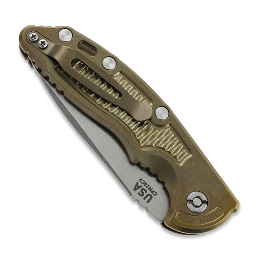 Coltello pieghevole Hinderer XM-18 3.5 Spearpoint Automatic Stonewash Bronze