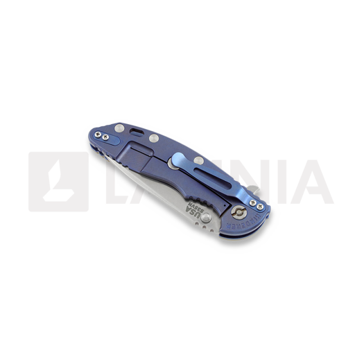 Hinderer XM-18 3,5" Spearpoint sulankstomas peilis, grey/Ti blue
