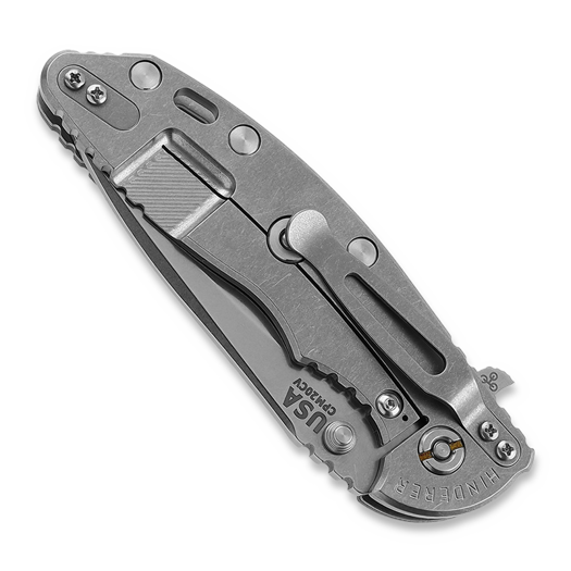 Hinderer XM-18 3.5 Tri-Way Recurve Stonewash, Blue/Black