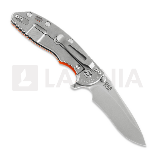 Coltello pieghevole Hinderer XM-18 3.5 Tri-Way Recurve Stonewash, Orange