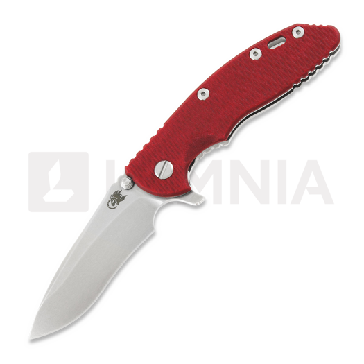 Zavírací nůž Hinderer XM-18 3.5 Tri-Way Recurve Stonewash, Red
