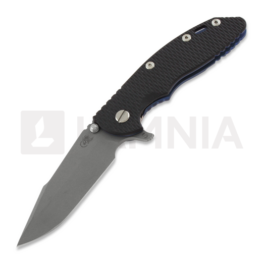 Hinderer XM-18 3.5 Tri-Way Skinny Harpoon Spanto Battle Blue kääntöveitsi, musta