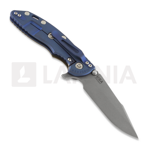 Couteau pliant Hinderer XM-18 3.5 Tri-Way Skinny Harpoon Spanto Battle Blue, vert