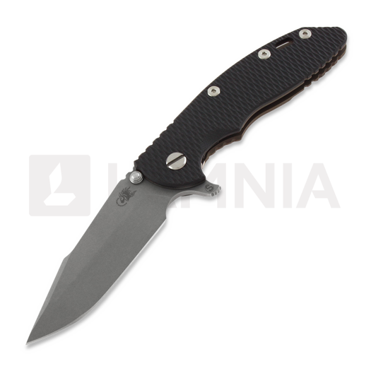 Hinderer XM-18 3.5 Tri-Way Skinny Harpoon Spanto Battle Bronze folding knife, black