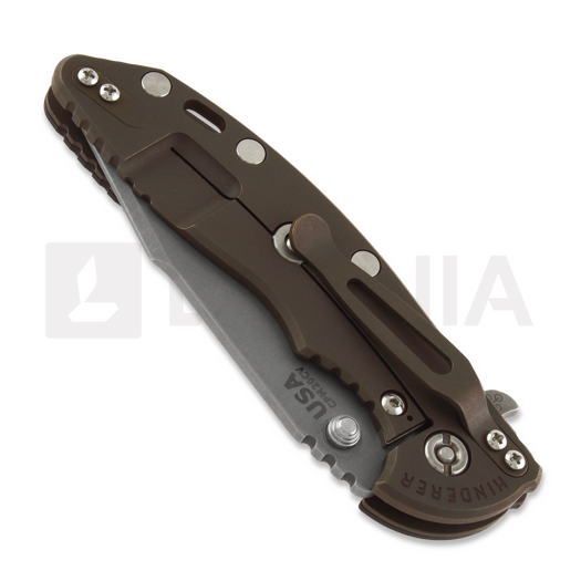 Hinderer XM-18 3.5 Tri-Way Skinny Harpoon Spanto Battle Bronze 折叠刀, 黑色