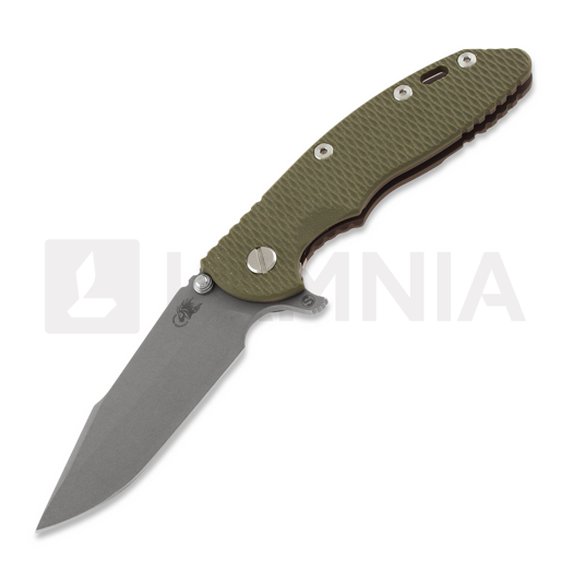 Hinderer XM-18 3.5 Tri-Way Skinny Harpoon Spanto Battle Bronze Taschenmesser, olivgrün
