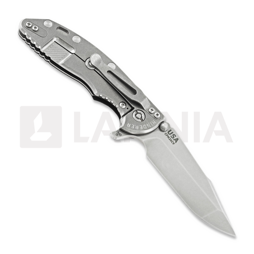 Hinderer XM-18 3.5 Tri-Way Skinny Harpoon Spanto Stonewash 折叠刀, 黑色