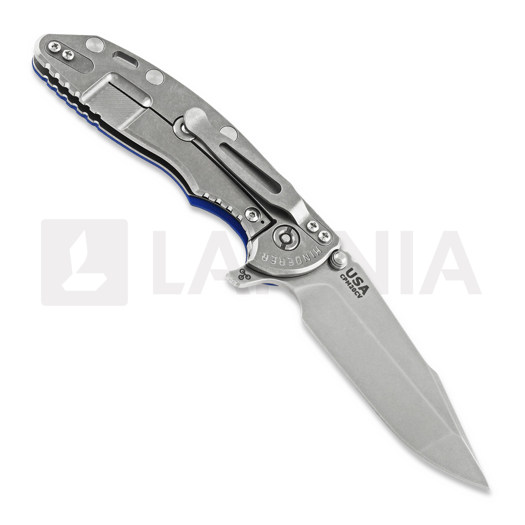 Hinderer XM-18 3.5 Tri-Way Skinny Harpoon Spanto Stonewash 折叠刀, 藍色
