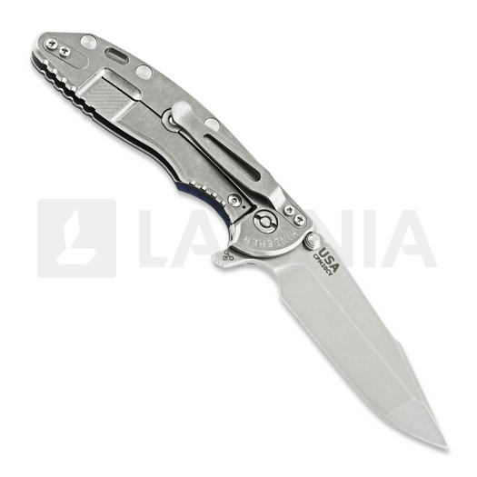 Hinderer XM-18 3.5 Tri-Way Skinny Harpoon Spanto Stonewash folding knife, blue/black