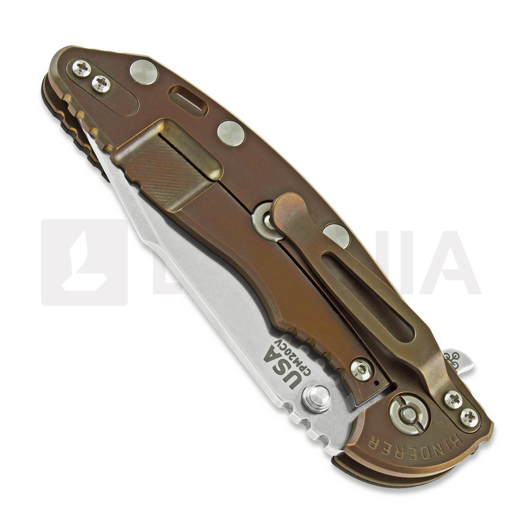 Hinderer XM-18 3.5 Tri-Way Skinny Harpoon Spanto Stonewash Bronze folding knife, black