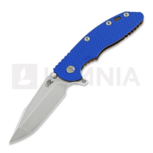 Hinderer XM-18 3.5 Tri-Way Skinny Harpoon Spanto Stonewash Bronze folding knife, blue