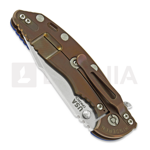 Hinderer XM-18 3.5 Tri-Way Skinny Harpoon Spanto Stonewash Bronze sulankstomas peilis, mėlyna