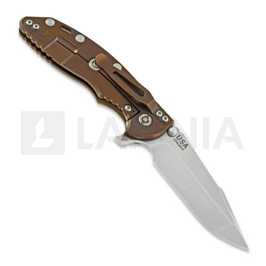 Hinderer XM-18 3.5 Tri-Way Skinny Harpoon Spanto Stonewash Bronze folding knife, coyote