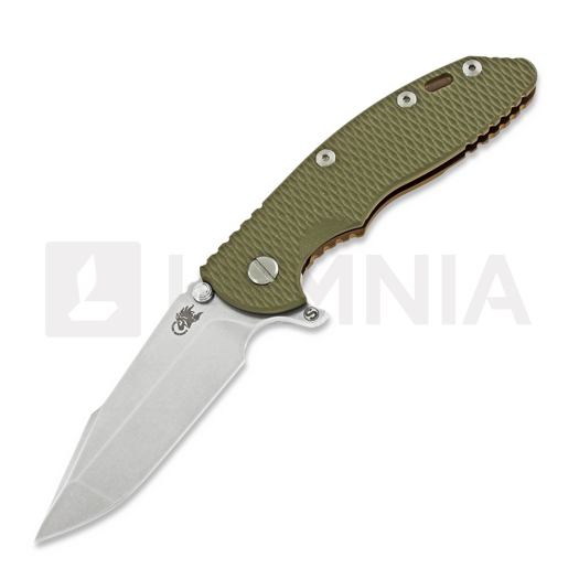 Navaja Hinderer XM-18 3.5 Tri-Way Skinny Harpoon Spanto Stonewash Bronze, verde olivo