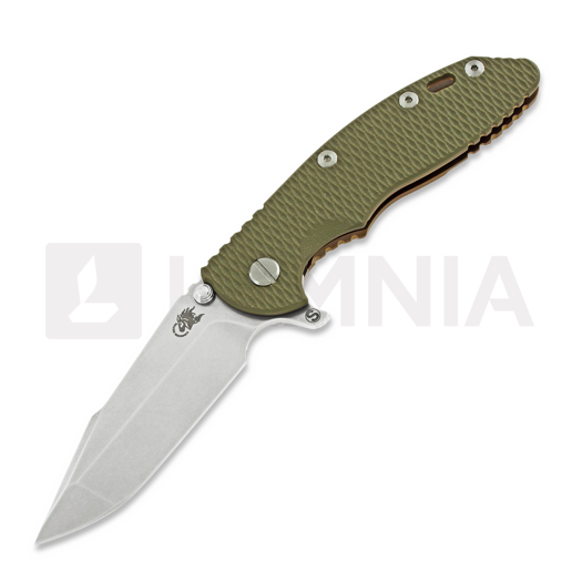 Navaja Hinderer XM-18 3.5 Tri-Way Skinny Harpoon Spanto Stonewash Bronze, verde olivo