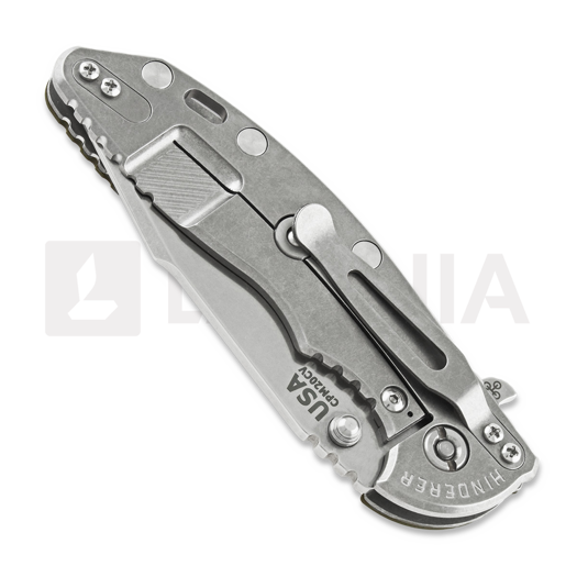 Hinderer XM-18 3.5 Tri-Way Skinny Harpoon Spanto Stonewash sulankstomas peilis, žalia