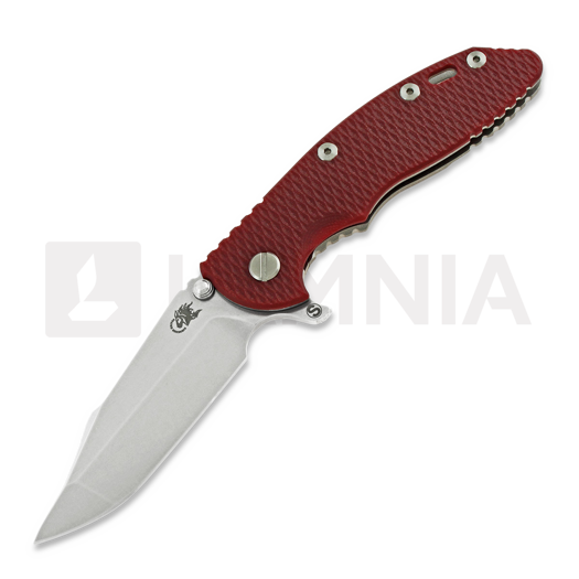 Hinderer XM-18 3.5 Tri-Way Skinny Harpoon Spanto Stonewash fällkniv, röd