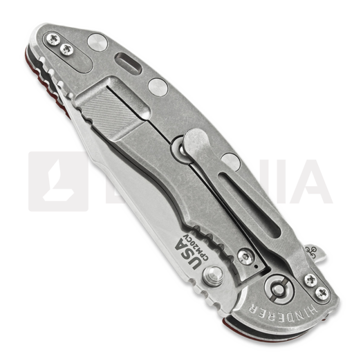 Hinderer XM-18 3.5 Tri-Way Skinny Harpoon Spanto Stonewash 折叠刀, 红色