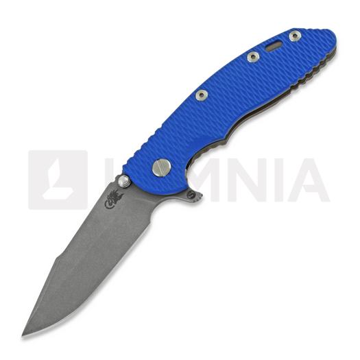 Hinderer XM-18 3.5 Tri-Way Skinny Harpoon Spanto Working Finish fällkniv, blå