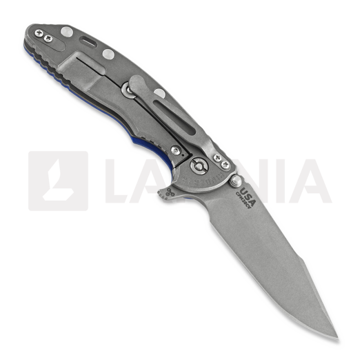 Hinderer XM-18 3.5 Tri-Way Skinny Harpoon Spanto Working Finish folding knife, blue