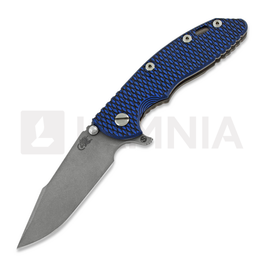 Navalha Hinderer XM-18 3.5 Tri-Way Skinny Harpoon Spanto Working Finish, blue/black