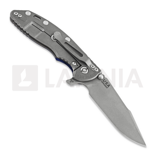 Hinderer XM-18 3.5 Tri-Way Skinny Harpoon Spanto Working Finish sulankstomas peilis, blue/black