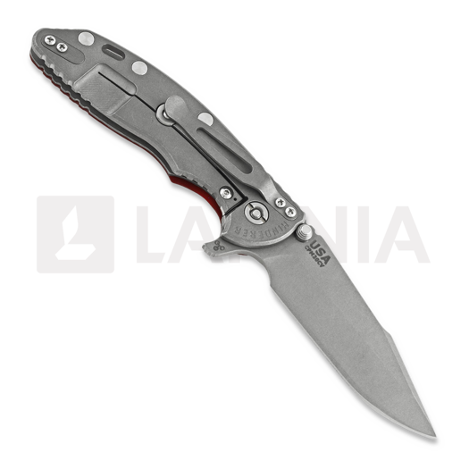 Hinderer XM-18 3.5 Tri-Way Skinny Harpoon Spanto Working Finish 折叠刀, 红色