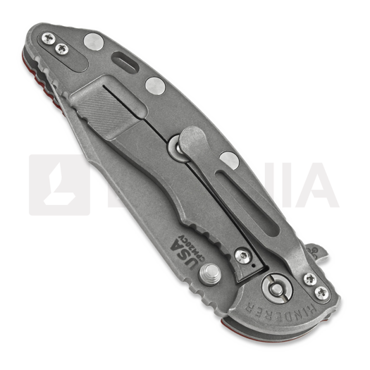Hinderer XM-18 3.5 Tri-Way Skinny Harpoon Spanto Working Finish sulankstomas peilis, raudona