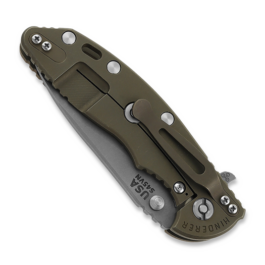 Hinderer XM-18 3.5 Tri-Way Slicer Battle Bronze, Translucent Green