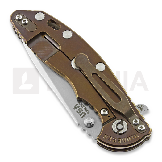 Hinderer XM-18 3.5 Tri-Way Spanto sulankstomas peilis, sw bronze, žalia