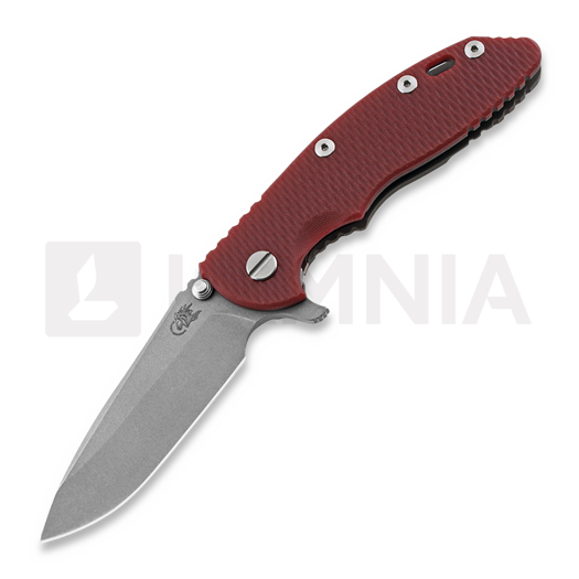 Hinderer XM-18 3.5 Tri-Way Spearpoint foldekniv, battle bronze, rød