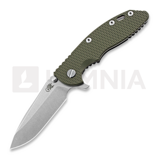 Hinderer XM-18 3.5 Tri-Way Spearpoint 접이식 나이프, stonewash, 올리브색