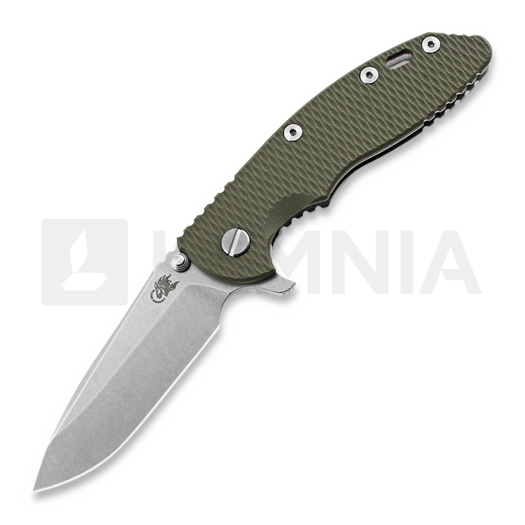 Hinderer XM-18 3.5 Tri-Way Spearpoint 접이식 나이프, stonewash, 올리브색