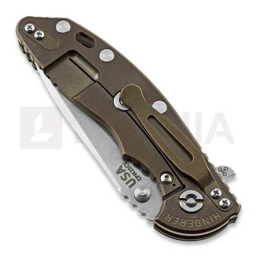 Hinderer XM-18 3.5 Tri-Way Spearpoint sulankstomas peilis, sw bronze, juoda