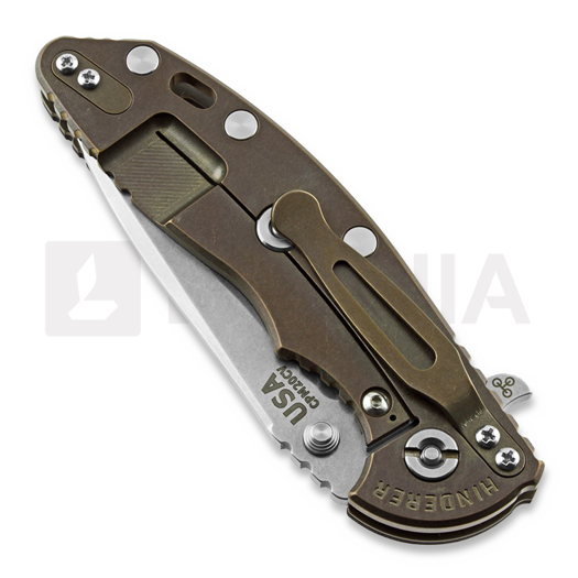 Coltello pieghevole Hinderer XM-18 3.5 Tri-Way Spearpoint, sw bronze, nero