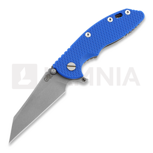Hinderer XM-18 3,5" Wharncliffe Fatty foldekniv, Bronze Ti, blå