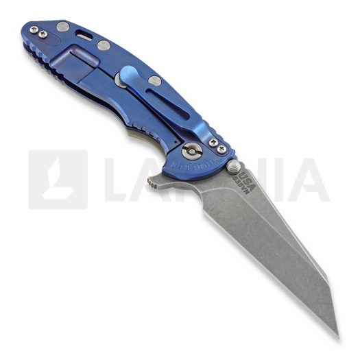 Hinderer XM-18 3,5" Wharncliffe Fatty k&auml;&auml;nt&ouml;veitsi, sand/Ti blue