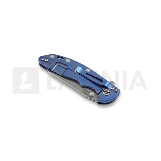 Hinderer XM-18 3,5" Wharncliffe Fatty k&auml;&auml;nt&ouml;veitsi, sand/Ti blue