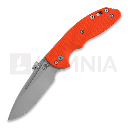 Coltello pieghevole Hinderer XM-18 Slippy Slicer, stonewash, arancione
