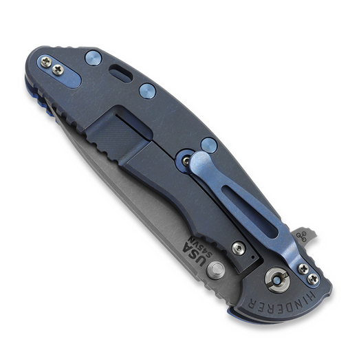 Coltello pieghevole Hinderer XM-24 4.0 S45VN Slicer Hollow Tri-Way Battle Blue, Blue G10