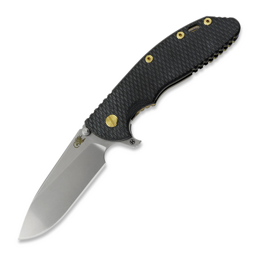 Hinderer XM-24 4.0 S45VN Slicer Hollow Tri-Way Double Anodized 折叠刀, Black Micarta