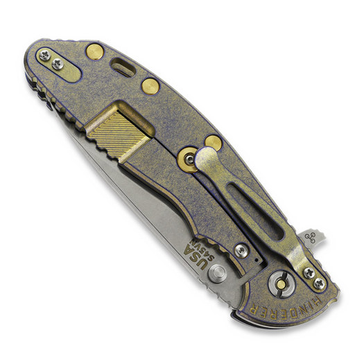 Hinderer XM-24 4.0 S45VN Slicer Hollow Tri-Way Double Anodized sulankstomas peilis, Black Micarta