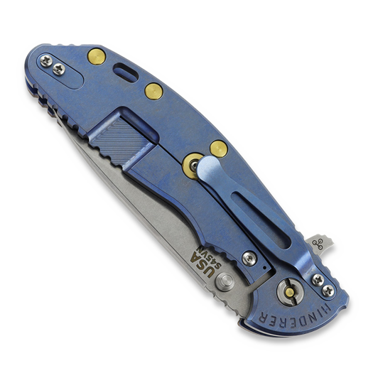 Coltello pieghevole Hinderer XM-24 4.0 S45VN Slicer Hollow Tri-Way Stonewash Blue, Burgundy Micarta