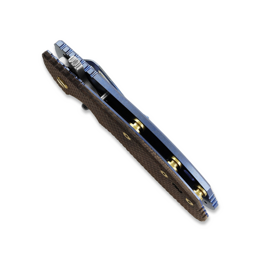 Zav&iacute;rac&iacute; nůž Hinderer XM-24 4.0 S45VN Slicer Hollow Tri-Way Stonewash Blue, Burgundy Micarta