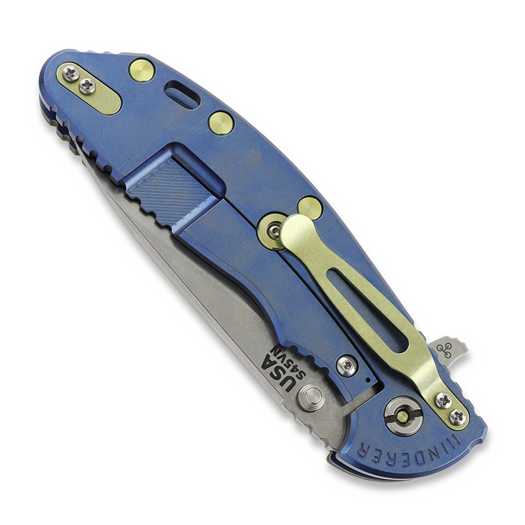 Hinderer XM-24 4.0 S45VN Slicer Hollow Tri-Way Stonewash Blue sulankstomas peilis, OD Green G10